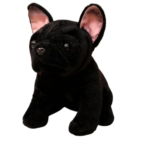 Xiyocadt Kuscheltier Hund 25cm, Plüschtier Hunde, Stofftier Bulldog Spielzeug, Plüschhund Puppen Kuscheltiere, Kissen Plushie Geschenk für Kinder Jungen und Mädche (schwarz) von Xiyocadt
