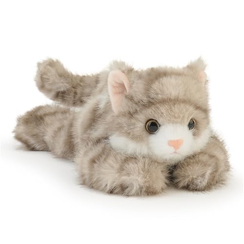 Xiyocadt Kuscheltier Katze,Katze PlüSchtier Lebensecht, Weiches Kuscheltier SüßEs Kuschelkatze Stofftier Puppe Katzen PlüSch Spielzeug Umarmungskissen FüR Kinder (Grau) von Xiyocadt