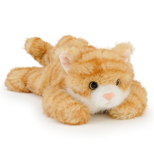 Xiyocadt Kuscheltier Katze,Katze PlüSchtier Lebensecht, Weiches Kuscheltier SüßEs Kuschelkatze Stofftier Puppe Katzen PlüSch Spielzeug Umarmungskissen FüR Kinder (Orange) von Xiyocadt