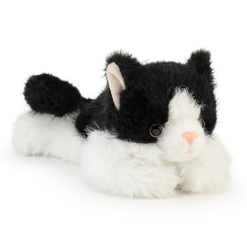 Xiyocadt Kuscheltier Katze,Katze PlüSchtier Lebensecht, Weiches Kuscheltier SüßEs Kuschelkatze Stofftier Puppe Katzen PlüSch Spielzeug Umarmungskissen FüR Kinder (Schwarz) von Xiyocadt