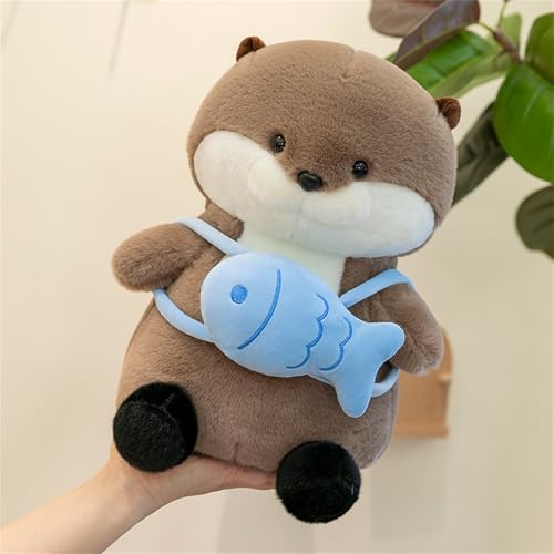 Xiyocadt Kuscheltier Otter Plüschtier Zum Kuscheln & Spielen Plüsch Spielzeug,Otter Plüschtier Mit Rucksack,Niedliches Geschenk Spielzeug Für Kinder (60cm,Fisch) von Xiyocadt