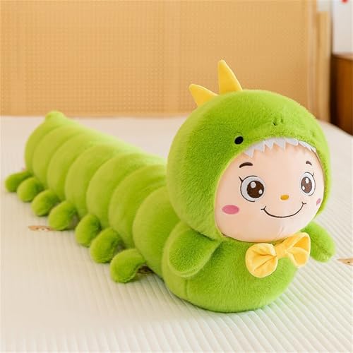 Xiyocadt Kuscheltier Raupe Plüschtier, Raupe Plüsch Spielzeug, Flauschiger Stofftier zum Kuscheln und Spielen, Geschenk für Kinder (70 cm,Grün) von Xiyocadt