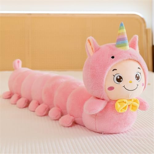 Xiyocadt Kuscheltier Raupe Plüschtier, Raupe Plüsch Spielzeug, Flauschiger Stofftier zum Kuscheln und Spielen, Geschenk für Kinder (90 cm,Rosa) von Xiyocadt