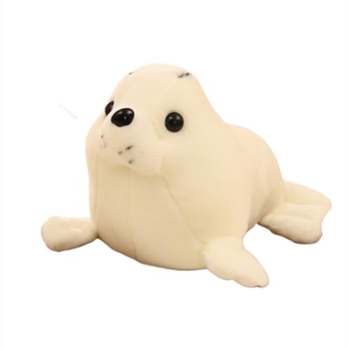 Xiyocadt Kuscheltier Seehund Robbe, Chubby Blob Seal Kissen, Plüschtier Robbe,Kleiner Seelöwe Plüschtier werfen Kissen,Ragdoll Aquarium Puppe Kinder Geschenk, für Jungen und Mädchen (35cm,weiß) von Xiyocadt