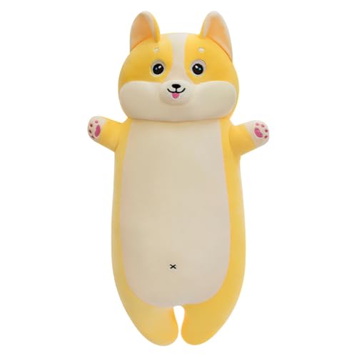 Xiyocadt Kuscheltier Shiba Inu,Shiba Inu Plüschkissen,Langes Shiba Inu Plüschkissen,süßer Corgi Akita,Lange Plüsch Shiba Inu Hund Kuschelkissen Weiches,Geschenke für Mädchen und Jungen (55cm) von Xiyocadt