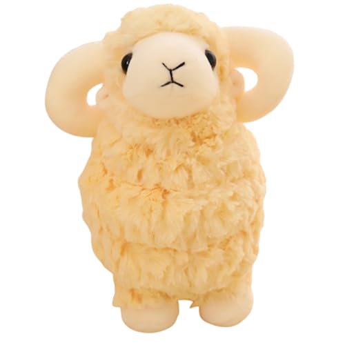 Xiyocadt Lamm Plüschtier,Ziege Stofftier,Plüsch Schaf Kuscheltiere Spielzeug Kissen Puppe, Alpaka Kuscheltier,Plushies Weiches Lammfellwolle Stofftier Kissen Geschenk für Kinder (35cm,Dunkelbraun) von Xiyocadt