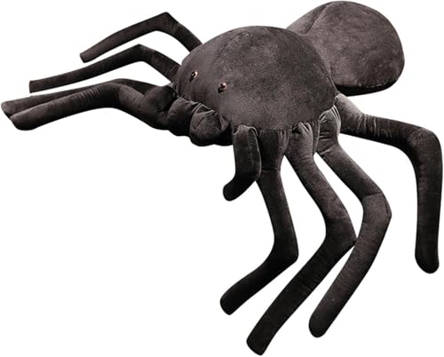 Xiyocadt Lebensechte Spinne Stofftier Puppe,Schwarze Spinne Kuscheltier, Schwarze Spinne Kuscheltier, Wurfkissen Kuscheltier Niedliches Spinne Kreatives Lustiges Tease Toy (20×30cm) von Xiyocadt