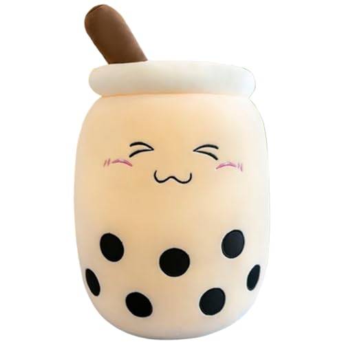 Xiyocadt Milchtee Becher Plüschtier, Panda Modell Eiscreme Variante Mädchen Kissen Figurenspielzeug Puppe, Matcha Erdbeere Simulations Strohhalm Kissen (70cm,Beige 1) von Xiyocadt