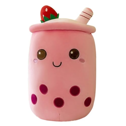 Xiyocadt Milchtee Becher Plüschtier, Panda Modell Eiscreme Variante Mädchen Kissen Figurenspielzeug Puppe, Matcha Erdbeere Simulations Strohhalm Kissen (70cm,Rosa Eiscreme) von Xiyocadt
