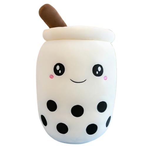 Xiyocadt Milchtee Becher Plüschtier, Panda Modell Eiscreme Variante Mädchen Kissen Figurenspielzeug Puppe, Matcha Erdbeere Simulations Strohhalm Kissen (70cm,Weiß 2) von Xiyocadt