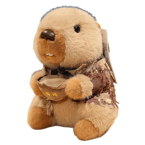Xiyocadt Murmeltier Kuscheltier, Plüschtier Murmeltier-Plüsch,Braun Murmeltier Stofftier Plüschtier Plüschpuppe Kawaii Plüschtier Kuscheltie für Kinder Kuscheltier Plüsch (13cm,Beige) von Xiyocadt