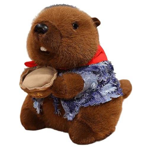 Xiyocadt Murmeltier Kuscheltier, Plüschtier Murmeltier-Plüsch,Braun Murmeltier Stofftier Plüschtier Plüschpuppe Kawaii Plüschtier Kuscheltie für Kinder Kuscheltier Plüsch (21cm,Braun) von Xiyocadt