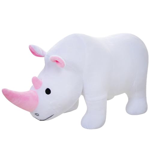 Xiyocadt Nashorn Kuscheltier,Stofftier Plüschtier,Plüsch Puppe Kissen Weiche Kissen,Kinder Spielzeug Geschenk,Weiches Flauschiges Wurfkissen Kinder Plüschtiere,Geschenke (40cm,weiß) von Xiyocadt