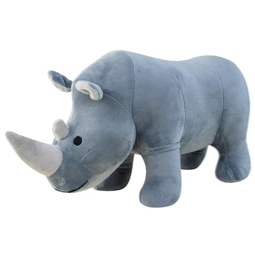 Xiyocadt Nashorn Kuscheltier,Stofftier Plüschtier,Plüsch Puppe Kissen Weiche Kissen,Kinder Spielzeug Geschenk,Weiches Flauschiges Wurfkissen Kinder Plüschtiere,Geschenke (50cm,grau) von Xiyocadt
