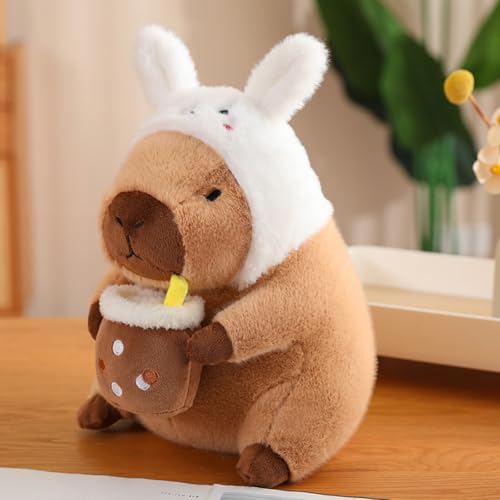 Xiyocadt Niedliche Capybara Kuscheltier mit Dinosauriern, Simulation Avocado Capybara Plushie Stofftier, Weiche Gefüllte Capybaras Spielzeug Geburtstagsgeschenk für Home Deko Kinder (30cm,tuzi) von Xiyocadt