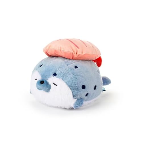 Xiyocadt Niedliche Robbe Pillow,Seehund Plüschtier Kissen Kawaii Robbe Tierkissen Kuscheltier Spielzeug for Kinder,Sushi Meer faul schlafen Kissen Puppe, Büro Nickerchen Artefakt (blau,40cm) von Xiyocadt