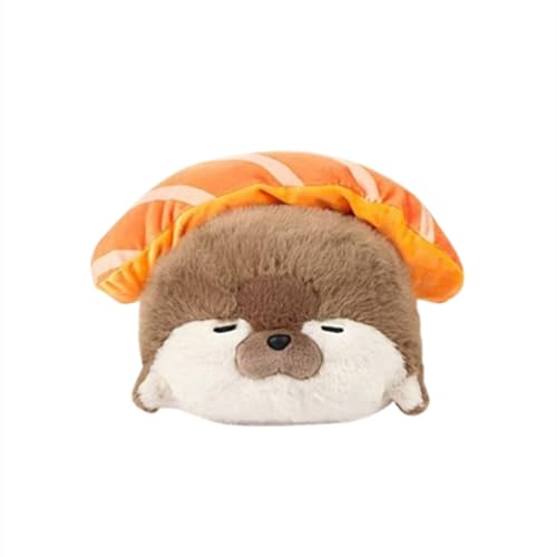 Xiyocadt Niedliche Robbe Pillow,Seehund Plüschtier Kissen Kawaii Robbe Tierkissen Kuscheltier Spielzeug for Kinder,Sushi Meer faul schlafen Kissen Puppe, Büro Nickerchen Artefakt (braun,40cm) von Xiyocadt