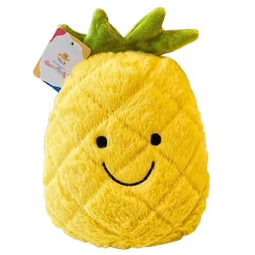 Xiyocadt Obst Gemüse Stofftier Plüschtier Kissen, 20cm Spielzeug Kuscheltier Puppe Wurfkissen für Mehrfarbig Kaufladen Kinderküche Kinder Mädchen Jungen (Ananas) von Xiyocadt