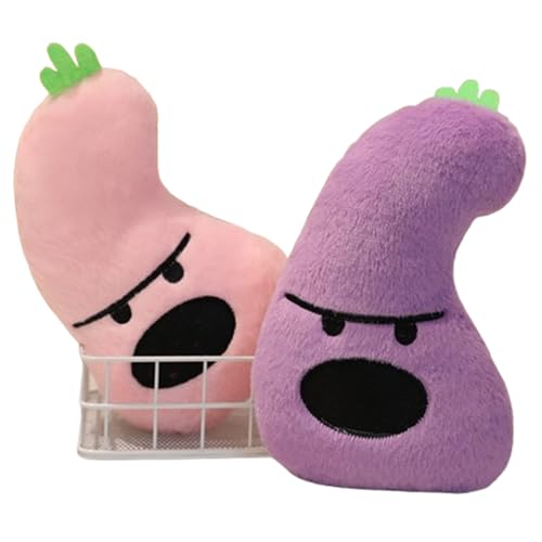 Xiyocadt Obst Gemüse Stofftier Plüschtier Kissen, 20cm Spielzeug Kuscheltier Puppe Wurfkissen für Mehrfarbig Kaufladen Kinderküche Kinder Mädchen Jungen (Aubergine (Farbe zufällig)) von Xiyocadt