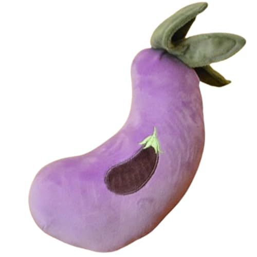 Xiyocadt Obst Gemüse Stofftier Plüschtier Kissen, 20cm Spielzeug Kuscheltier Puppe Wurfkissen für Mehrfarbig Kaufladen Kinderküche Kinder Mädchen Jungen (Auberginen) von Xiyocadt