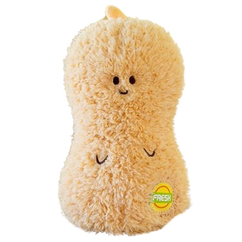 Xiyocadt Obst Gemüse Stofftier Plüschtier Kissen, 20cm Spielzeug Kuscheltier Puppe Wurfkissen für Mehrfarbig Kaufladen Kinderküche Kinder Mädchen Jungen (Erdnüsse) von Xiyocadt