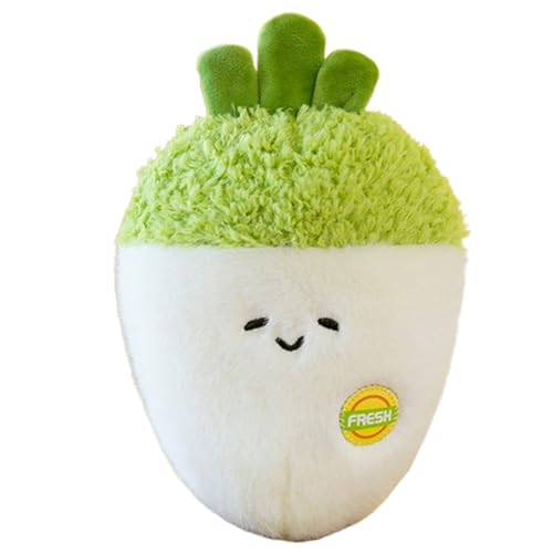 Xiyocadt Obst Gemüse Stofftier Plüschtier Kissen, 20cm Spielzeug Kuscheltier Puppe Wurfkissen für Mehrfarbig Kaufladen Kinderküche Kinder Mädchen Jungen (Weißer Rettich) von Xiyocadt