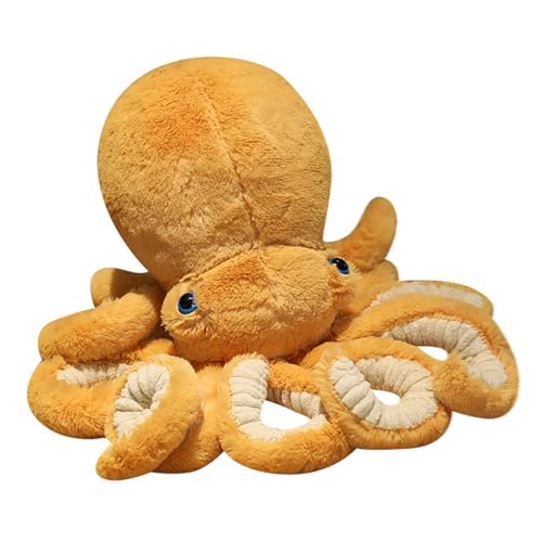 Xiyocadt Oktopus Plüschtier,Plüschtier Marine Spielzeug, Meerestier Oktopus Dekoration,niedliches Spielzeug Für Kinder Mädchen (65 cm,Braun) von Xiyocadt