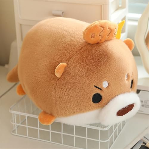 Xiyocadt Otter Plüschtier Klein,Otter Stofftier, Zum Kuscheln & Spielen,Plushie Puppen Stofftier Geschenke,Quietschendes Spielzeug, Sanftes Spielzeug Für Kinder Und Erwachsene (30cm,Braun) von Xiyocadt