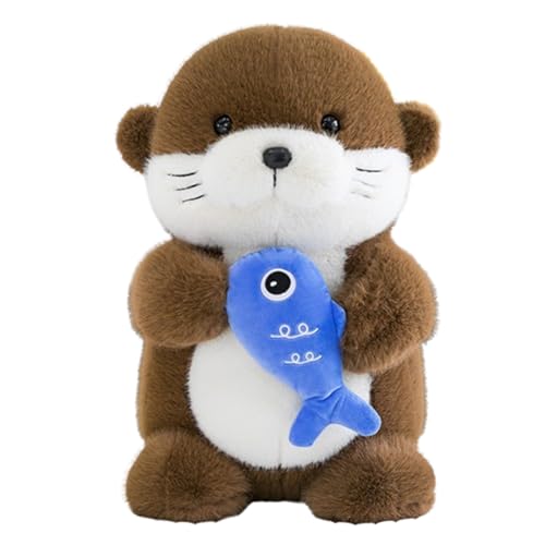 Xiyocadt Otter Plüschtier Simulation Otter Tierpuppe,Kuschelig Weiche Stofftier Puppe Mit Fischottern Plüsch,35cm/50cm/65cm/85cm Niedliches Plüschtier, Geschenk Spielzeug Für Kinder (50cm,Braun) von Xiyocadt