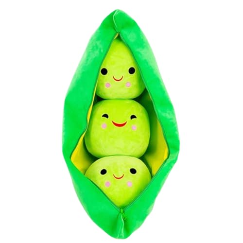 Xiyocadt PEA Pack, Plüschspielzeug PEA Pod Puppe Plüschtier Kissen Niedliches Spielzeug Erbsenschoten zum Spielen und Kuscheln, weich für Mädchen, Jungen und Babies (25cm,Grün) von Xiyocadt