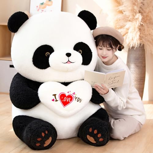 Xiyocadt Panda Kissen Spielzeug, 45cm bis 110cm, Cartoon Liebe Panda Plüschtiere, Kissen, Panda Geschenke (40cm,ILOVEYOU) von Xiyocadt