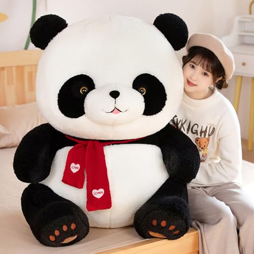 Xiyocadt Panda Kissen Spielzeug, 45cm bis 110cm, Cartoon Liebe Panda Plüschtiere, Kissen, Panda Geschenke (40cm,Rotes Halstuch) von Xiyocadt