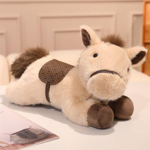 Xiyocadt Pferd Kuscheltier,Cute Pferd Plüschtier,Weiche Flauschig Stofftier Pony Plüsch Puppe, Pferde Geschenk Für Mädchen,Plüscpuppe Wurfkissen Geschenk für Kinder Jungen und Mädchen (30cm,Beige) von Xiyocadt