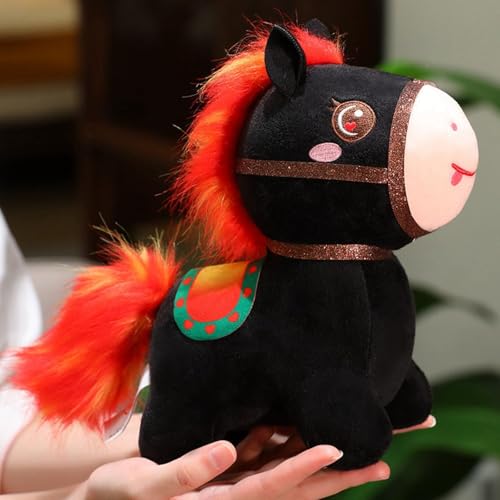 Xiyocadt Pferd Plüschtier,Pony Spielzeug Stofftier Toys,Klein Pferde Plüsch Kuscheltier Plüscpuppe Wurfkissen Geschenk für Kinder Jungen und Mädchen (15cm,Schwarz) von Xiyocadt