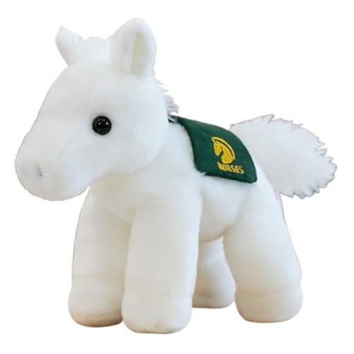 Xiyocadt Pferd Plüschtier 21cm, Klein Pferde Plüsch Kuscheltier, Pony Spielzeug Stofftier Toys, Plüscpuppe Wurfkissen Geschenk für Kinder Jungen und Mädchen (Weiß) von Xiyocadt