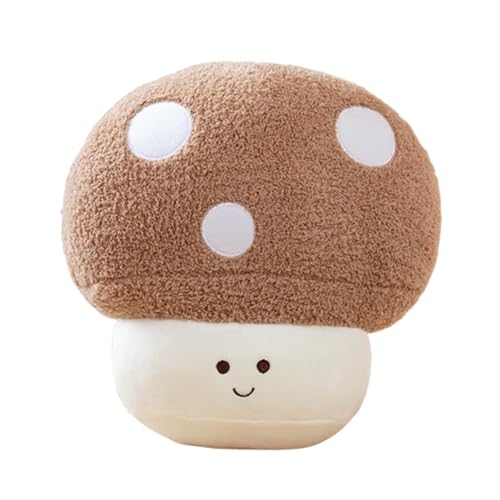 Xiyocadt Pilz Kissen, 30 cm Pilze Deko, Pilz Plüschtier, Mushroom Plush, Kuschelkissen Kinder Geschenke für Mädchen und Jungen (Braun) von Xiyocadt