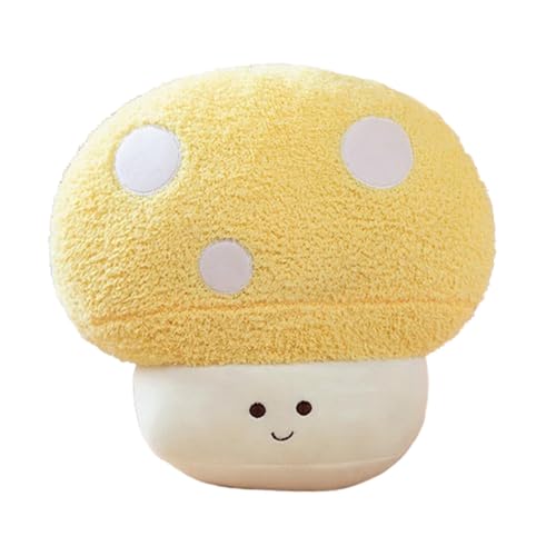 Xiyocadt Pilz Kissen, 30 cm Pilze Deko, Pilz Plüschtier, Mushroom Plush, Kuschelkissen Kinder Geschenke für Mädchen und Jungen (Gelb) von Xiyocadt