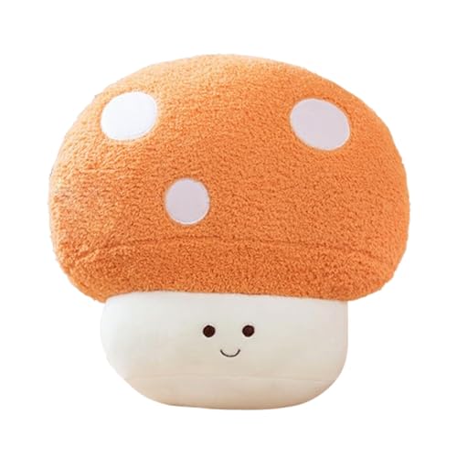 Xiyocadt Pilz Kissen, 30 cm Pilze Deko, Pilz Plüschtier, Mushroom Plush, Kuschelkissen Kinder Geschenke für Mädchen und Jungen (Orange) von Xiyocadt