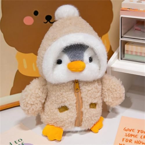 Xiyocadt Pinguin Kuscheltier,25cm Pinguin Stofftier Plüschtier Plüsch Spielzeug Plüschtier Kissen,Geschenke Für Mädchen Und Jungen Kann Als Geschenk Verwendet Werden (Braun) von Xiyocadt