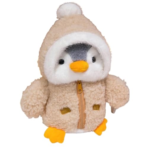 Xiyocadt Pinguine in Kleidung Stofftier Plüschtier Kissen, 25cm Süß Zum Kuscheln & Spielen Kuscheltier Plüschpuppen, Freunde Ermutigung Dekoration Spielzeug Geschenke für Mädchen Jungen (braun) von Xiyocadt