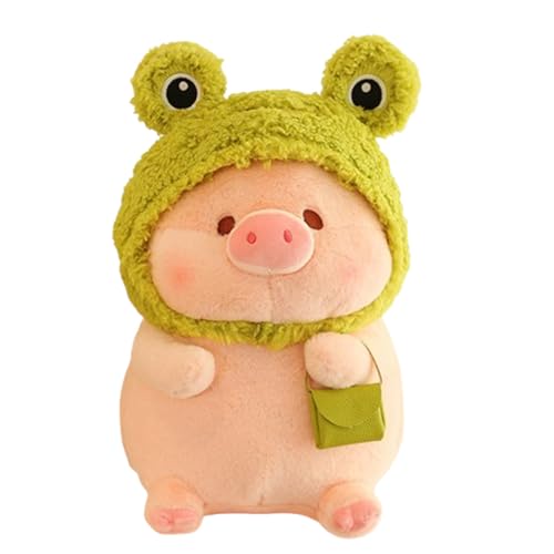 Xiyocadt Pink Schwein Kuscheltier, Schweinchen Peppa Wutz Kuscheltier, Schweinchen Schweine Spiel, Anti Stress Schwein, Bauernhof Tiere, Süße Kuscheltiere (30cm,Frosch) von Xiyocadt