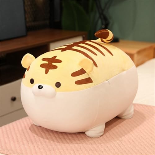 Xiyocadt Plüsch-Tigerkissen,niedlicher Tiger-Plüsch,Fett Rund Plüschtier Karikatur Plüschpuppe Kuscheltier, Nachhaltiges Plüschtier für Mädchen, Jungen & Babys (40cm,hellglb-nenhuang) von Xiyocadt