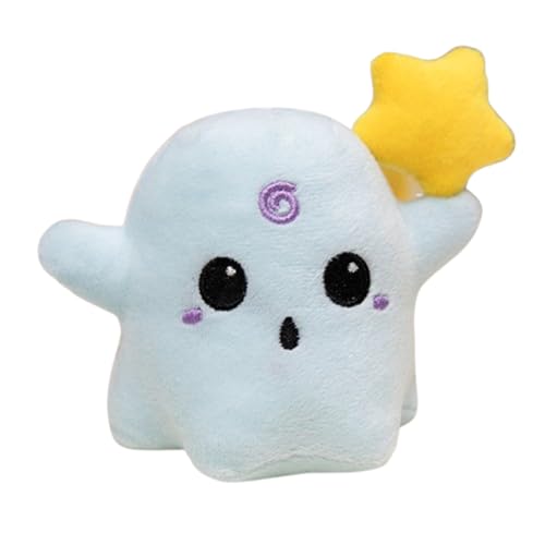 Xiyocadt Plüschpuppen-Schlüsselanhänger,Halloween Kuscheltier Gespenster,Niedlich Schlüsselanhänger Anhänger,Halloween Deko Geisterplüsch Geisterkissen,Kinder Geschenk Deko (12cm,blau) von Xiyocadt