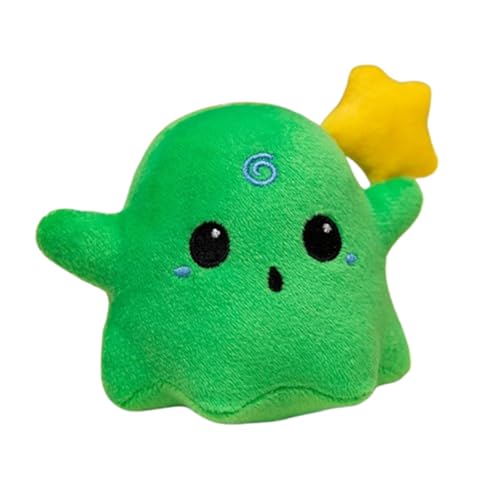 Xiyocadt Plüschpuppen-Schlüsselanhänger,Halloween Kuscheltier Gespenster,Niedlich Schlüsselanhänger Anhänger,Halloween Deko Geisterplüsch Geisterkissen,Kinder Geschenk Deko (12cm,grün) von Xiyocadt