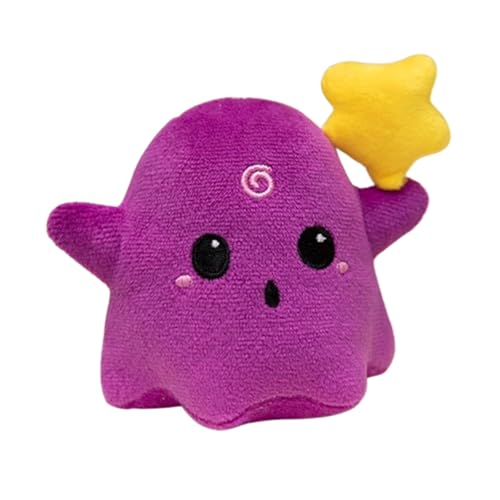 Xiyocadt Plüschpuppen-Schlüsselanhänger,Halloween Kuscheltier Gespenster,Niedlich Schlüsselanhänger Anhänger,Halloween Deko Geisterplüsch Geisterkissen,Kinder Geschenk Deko (12cm,lila) von Xiyocadt