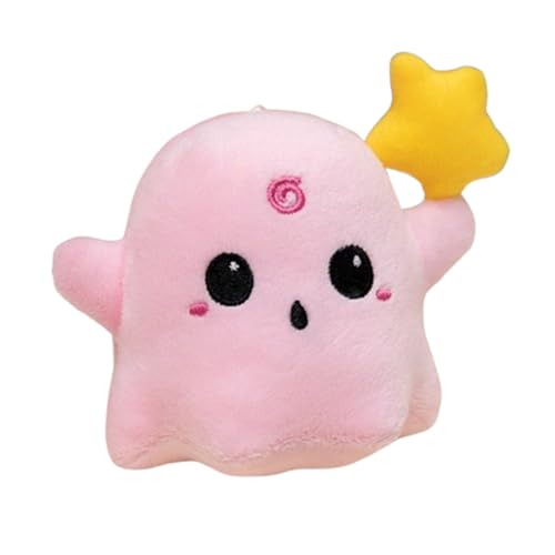 Xiyocadt Plüschpuppen-Schlüsselanhänger,Halloween Kuscheltier Gespenster,Niedlich Schlüsselanhänger Anhänger,Halloween Deko Geisterplüsch Geisterkissen,Kinder Geschenk Deko (12cm,rosa) von Xiyocadt