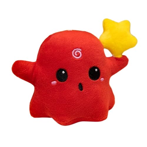 Xiyocadt Plüschpuppen-Schlüsselanhänger,Halloween Kuscheltier Gespenster,Niedlich Schlüsselanhänger Anhänger,Halloween Deko Geisterplüsch Geisterkissen,Kinder Geschenk Deko (12cm,rot) von Xiyocadt