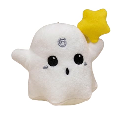 Xiyocadt Plüschpuppen-Schlüsselanhänger,Halloween Kuscheltier Gespenster,Niedlich Schlüsselanhänger Anhänger,Halloween Deko Geisterplüsch Geisterkissen,Kinder Geschenk Deko (12cm,weiß) von Xiyocadt