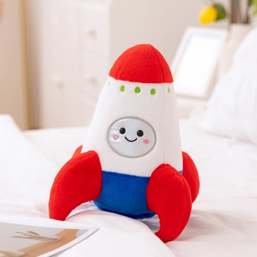 Xiyocadt Plüschtier Astronaut Kawaii Kuscheltier, Plüsch Welpen Hundespielzeug, Niedliche Kuschelkissen Raketen Plüschspielzeug, Rakete Weltraum Plüschtiere für Kinderzimmer Jungen (30cm,Weiß) von Xiyocadt
