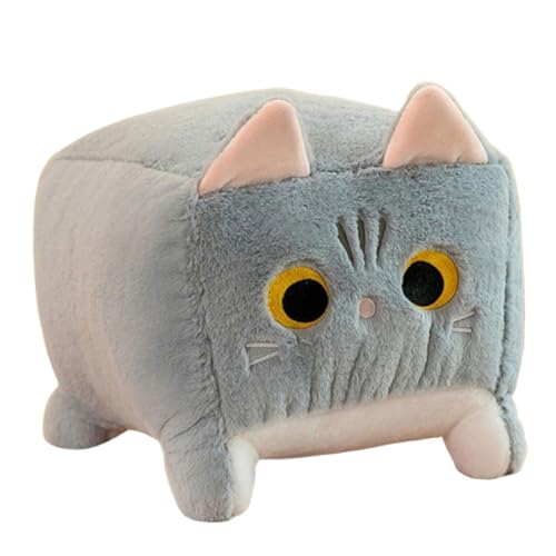 Xiyocadt Plüschtier Katze, niedliches Katzen-Stofftier, weiche Plüsch-Katzen-Stoffpuppe, Katzenpuppe, Plüschkissen, Kindergeschenk (20 bis 40 cm) (20cm,Graue Katze) von Xiyocadt